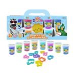Kiddy Clay 8 Colours Modelling Dough Set - 50g Each - 8 Tubs, 10 Shape Cutters & Mini Roller, Soft, Clay for Creative, Packed in Paper Box, Ideal for Arts, Crafts & DIY Projects - 400g