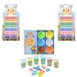 Kiddy Clay Combo Pack of 3 – Includes 6-Color Dough Set with 6 Tubs, 10 Shape Cutters & 2 x 12- Clay Round Stick Sets – Ideal Gift for Kids, Soft Clay for Arts, Crafts & DIY Creativity