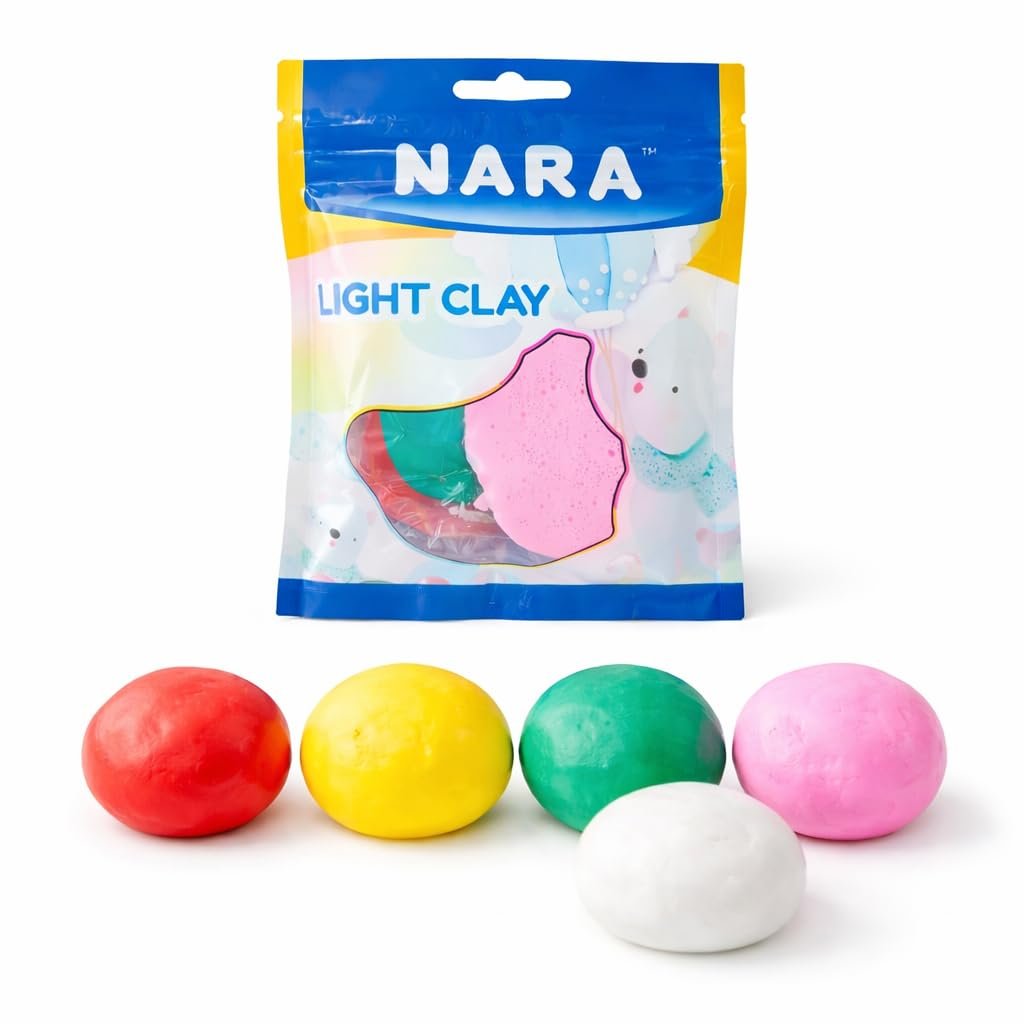 51kK9BoiljL._SL1024_ NARA 50g Light Clay, Air-Dry Modeling Clay for Kids, Artists & DIY Crafts – Soft, Lightweight, Easy to Mold, Ideal for Sculpting & Creative Projects (Multicolour) - Image 1