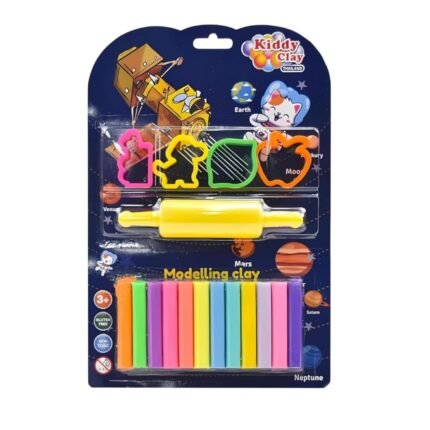 Easy to Mold: This modelling clay is specially designed to remain soft & easy to mold, shape, and sculpt extended periods, making it ideal for kids, hobbyists, and artists who need a material that can be easily manipulated. Whether you're creating sculptures or simply engaging in fun, hands-on crafting, this clay ensures a consistently soft texture, preventing any frustration during your creative process. Reused and Reshaped Multiple Times: One of the best features of this modelling clay is its reusability. You can reshape and modify your creations as many times as you like, offering endless opportunities for creativity. Unlike other materials that harden over time, this clay remains soft, allowing you to fix mistakes, refine your projects, or try out new designs without worrying about it losing its form. Mess-Free & Easy to Clean: Kiddy Clay is non-sticky, won’t stain hands or surfaces. This mess-free design means that you can easily clean up after crafting sessions, without worrying about stains on clothing or furniture. It doesn’t leave any unwanted residue, making crafting sessions fun and hassle-free. Flexible And Smooth Texture: Crafted from finest quality oil-based ingredients, this clay is smoother and more flexible than other types. The oil base gives it an incredibly smooth texture that’s easy to work with, whether you’re a beginner or an experienced artist. Its softness and consistency make it perfect for sculpting delicate features, ensuring your projects have that polished, professional look. Versatile for Various Projects: Kiddy Clay offers versatile applications for a variety of skill levels. Perfect for school art, DIY crafts, homemade gifts, and imaginative models. It’s a great tool for creative education, hands-on activities, and exploring artistic expression. Includes 12 Round sticks of clay & 4 Cutters and Roller in Blister Card in one pack: The set includes 12 Round sticks of clay (150g per pack) and 4 Cutters and Roller in Blister Card, offering a wide range of hues for all your creative projects. Great Gift Idea: Kiddy Clay makes an excellent gift for birthdays, holidays, or any special occasion. This modeling clay encourages kids to explore their creativity while developing important skills.