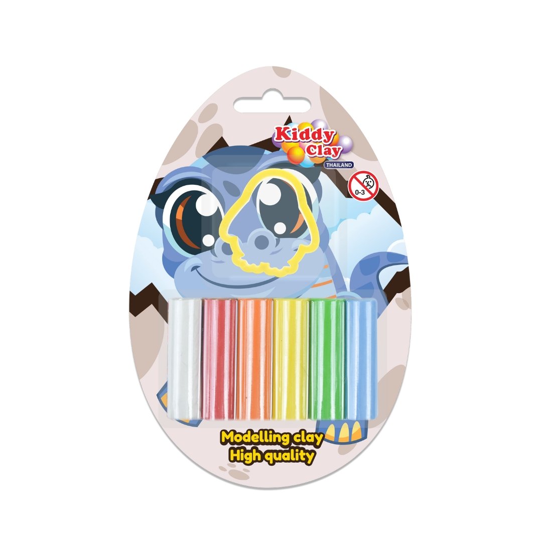 8 Kiddy Clay Modelling & Sculpting (50g.) & Shape Maker in Blister Card, Colourful Reusable DIY Soft, Creative Art Skill & Crafts, Ideal Gift for Kids - Sticks of Clay & Blister Card - Image 1