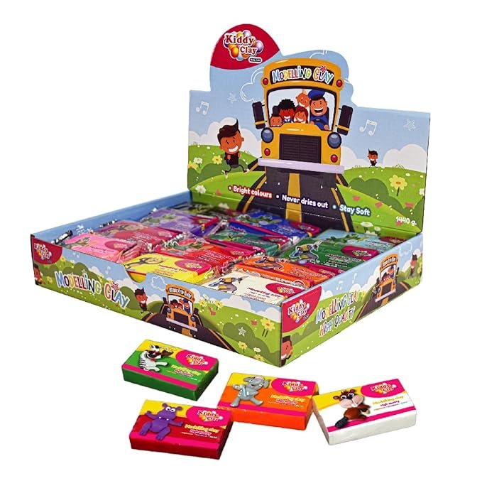 D1440 24 Modelling & Sculpting Clay, 24 Bars in 12 Different Color (60g. Each) - Easy to Use - Various Creative Project for Children - Ideal for Arts, Crafts, and School Projects - Image 1