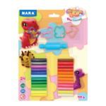 24 Vibrant colour Modelling & Sculpting Clay (100 g.) + 4 Cutter + 1 Roller Mini - Reusable DIY Art & Crafts, Children Soft Clay, Ideal Gift for Kids