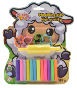 12 Round Sticks of Clay (165 g.) & 5 Cutters and Roller in Blister Card, Clay & Blister Card Pack, Colourful Reusable DIY Soft, Creative Art & Crafts, Ideal Gift for Kids