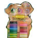 Pack of 24 Modelling & Sculpting Clay (300 g.) & 5 Cutters and Roller in Blister Card, Colourful Reusable DIY Soft, Colourful Reusable DIY Soft Clay, Creative Art & Crafts, Ideal Gift for Kids